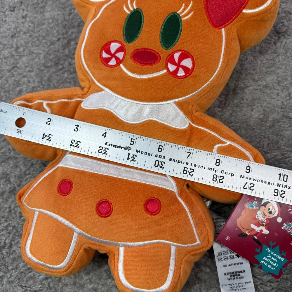 Disney Parks‎ Minnie Mouse Gingerbread Scented Plush Holiday Pillow 12 Inch NEW